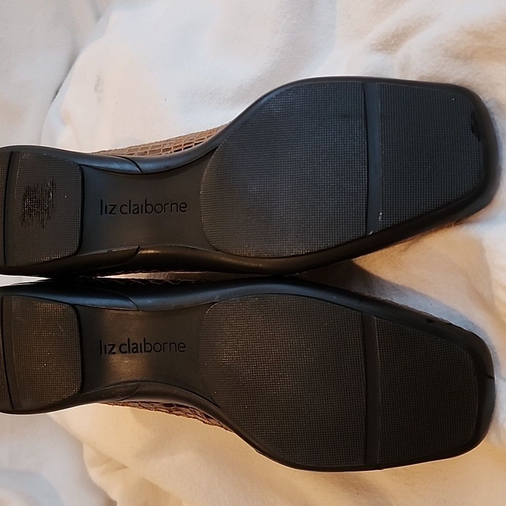Liz Claiborne Benson Career Flat Brown Leather Reptile Embossed Loafer Size 7.5M - Picture 7 of 7